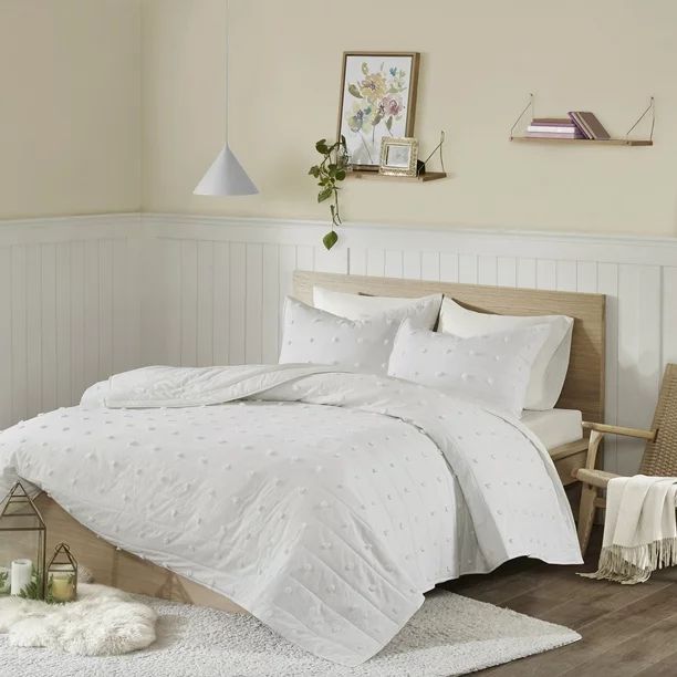 Home Essence Apartment Kay Cotton Jacquard Coverlet Set, Ivory, Full/Queen | Walmart (US)