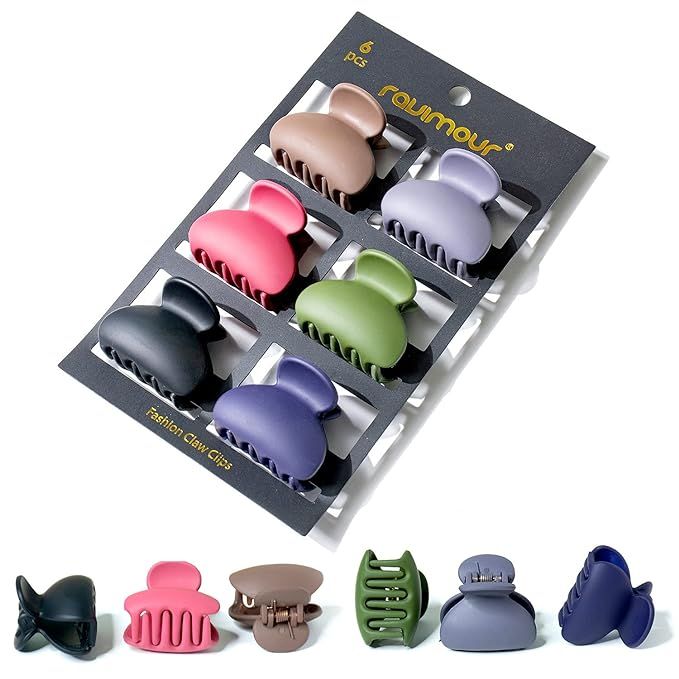 Hair Claw Clips For Women Girls 6PCS, 1.57 Inches Matte Polycarbonate Non Slip Jaw Clip Styling T... | Amazon (US)