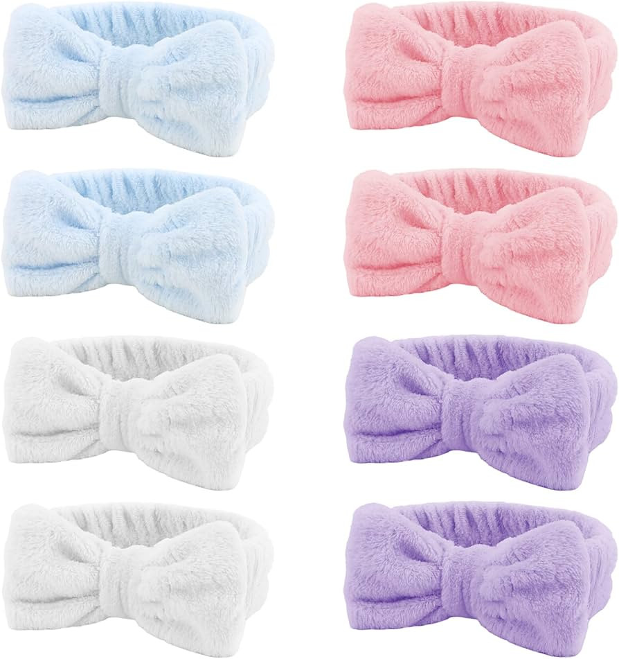 8 Pack SKincare Headband for Washing Face,Spa Headbands for Women Girls Cute Bow Headbands for Ma... | Amazon (US)