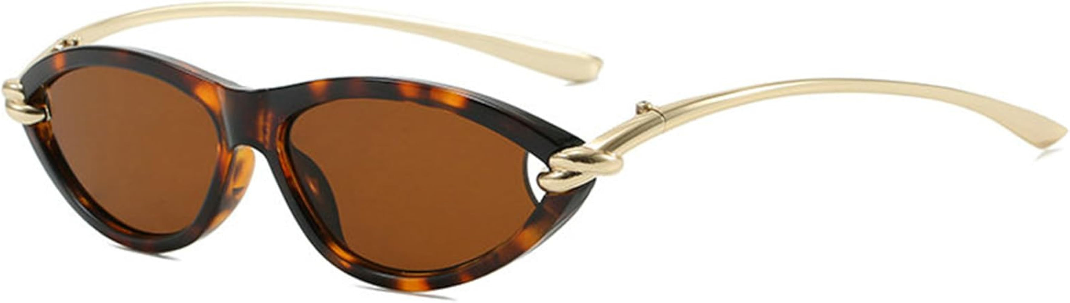 willochra Cute Retro Cat eye Sunglasses for Women Trendy Vintage Oval Frame Sun Glasses Metal Des... | Amazon (US)