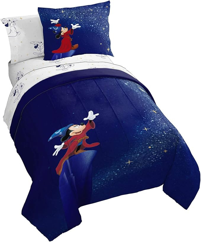 Disney Fantasia 5 Piece Twin Bed Set - Includes Comforter & Sheet Set - Bedding Features Mickey M... | Amazon (US)