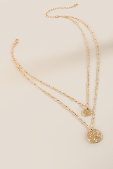 Hailey Layered Coin Necklace - Gold | Francesca’s Collections