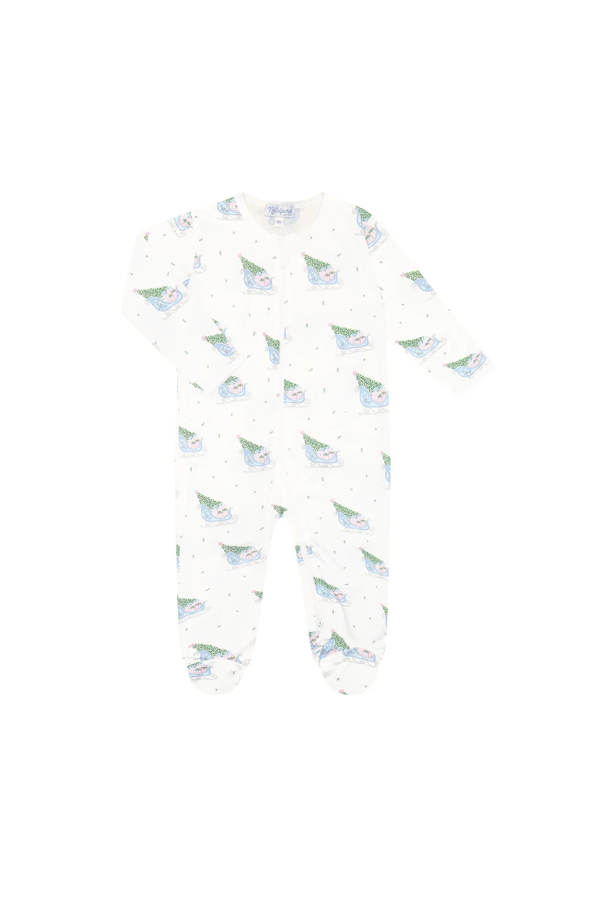 Nellapima Pink Merry Sleighs Zipper Footie | Persnickety