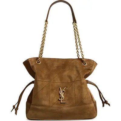 Saint Laurent Jamie Small Suede Shopper in Golden Leaf at Nordstrom | Nordstrom