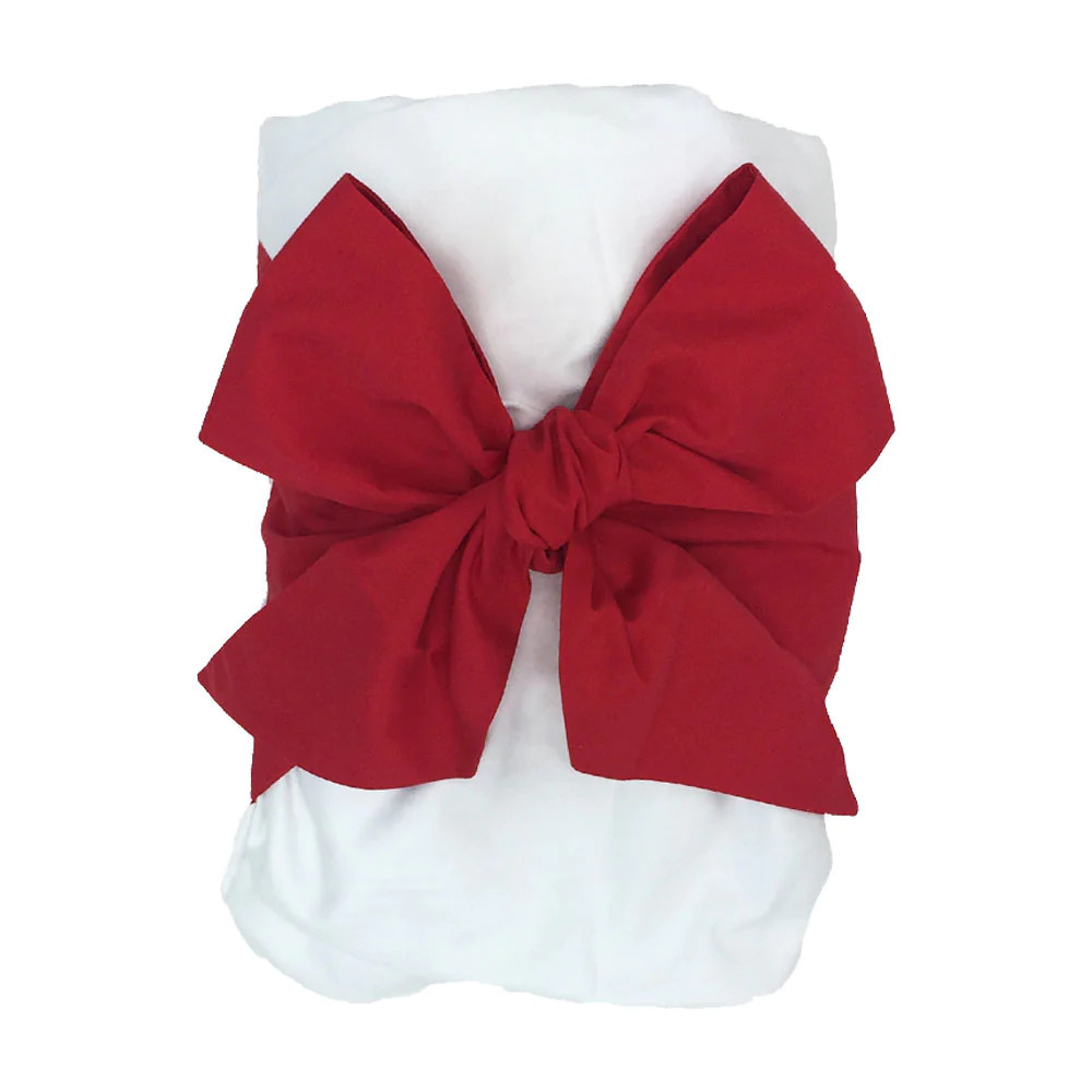 Bow Swaddle ® - Worth Avenue White with Richmond Red | The Beaufort Bonnet Company