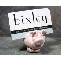 Adorable Pink Piggy Card Holder | Handmade Clay Pig Figurine Place Or Business Collectors | Etsy (US)