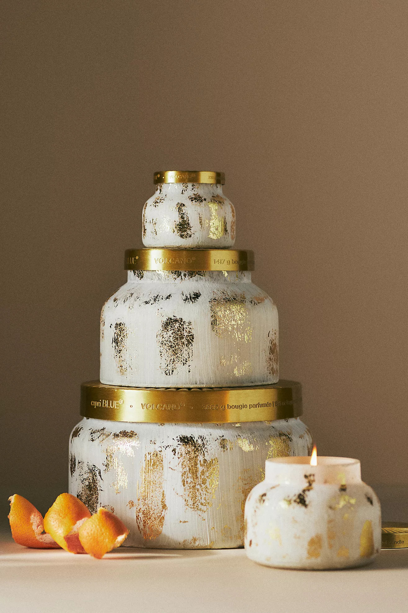 Capri Blue Volcano Gold Selenite Glass Jar Candle | Anthropologie (US)