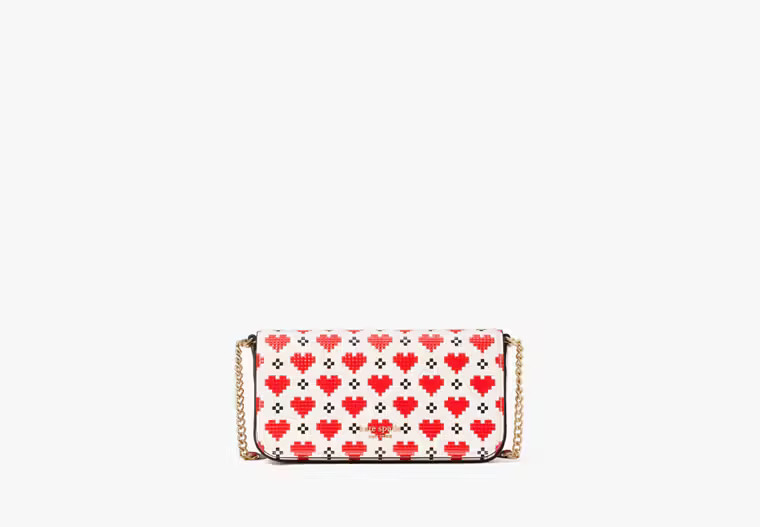 Devin Pixel Hearts Flap Chain Wallet | Kate Spade (US)