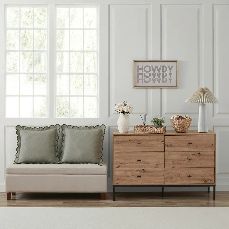 Home Decor Collection 18"in Ribbed Ceramic Table Lamp with Ivory Pleated Shade | Walmart (US)