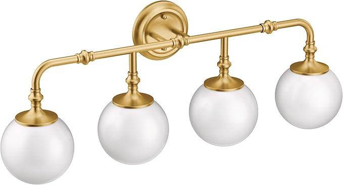 Moen YB0564BG Colinet 4-Light Dual-Mount Bath Bathroom Vanity Fixture with Frosted Glass, Brushed... | Amazon (US)