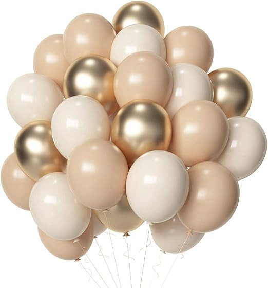 Blush Gold White Sand Neutral Balloons, 50pcs 12 inch Neutral Balloons Blush Gold White Sand Late... | Amazon (CA)