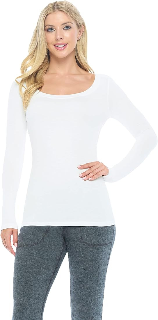 Natural Uniforms Women's Long Sleeve Scoop-Neck T-Shirt Under Scrub | Amazon (US)