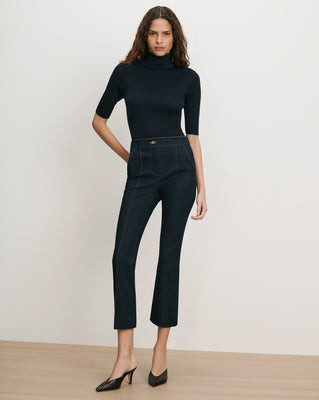 Veronica Beard Kimra Denim Kick-Flare Pant Midnight Wash | Veronica Beard