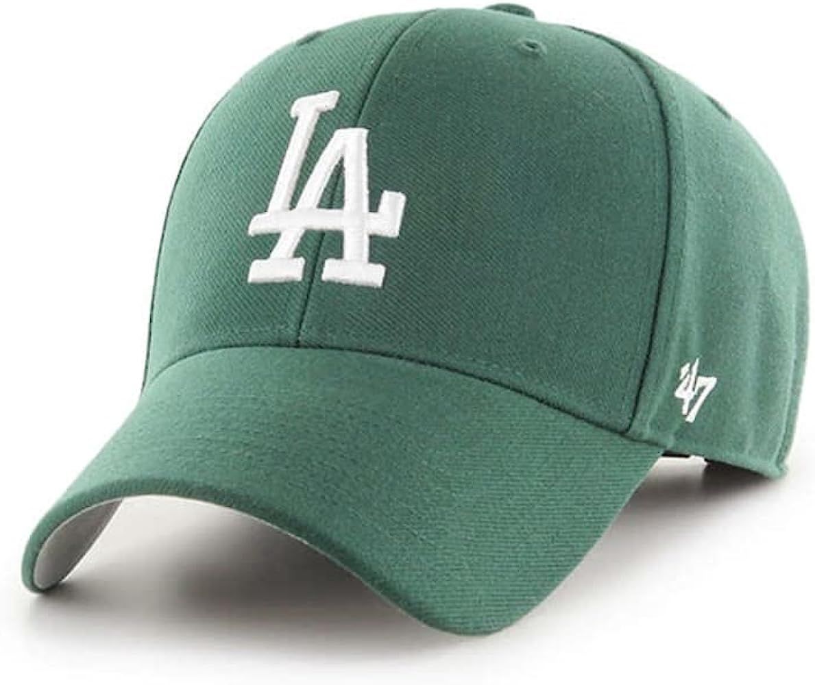 Los Angeles Dodgers Mens Womens MVP Adjustable Velcroback Dark Green Hat with White Logo | Amazon (US)