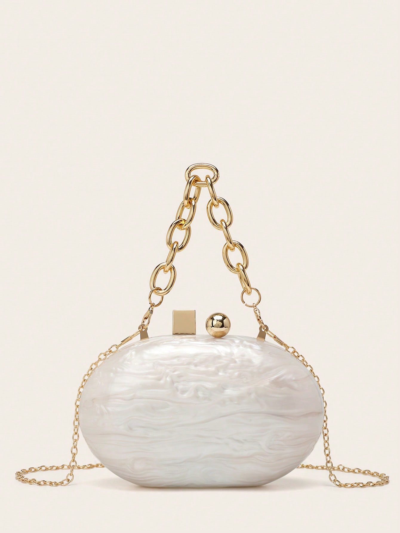 Carteras de mano de acrílico con diseño de mármol elegante y cadena para fiestas, cócteles, b... | SHEIN