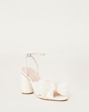 Camellia Pearl Pleated Bow Heel | Loeffler Randall