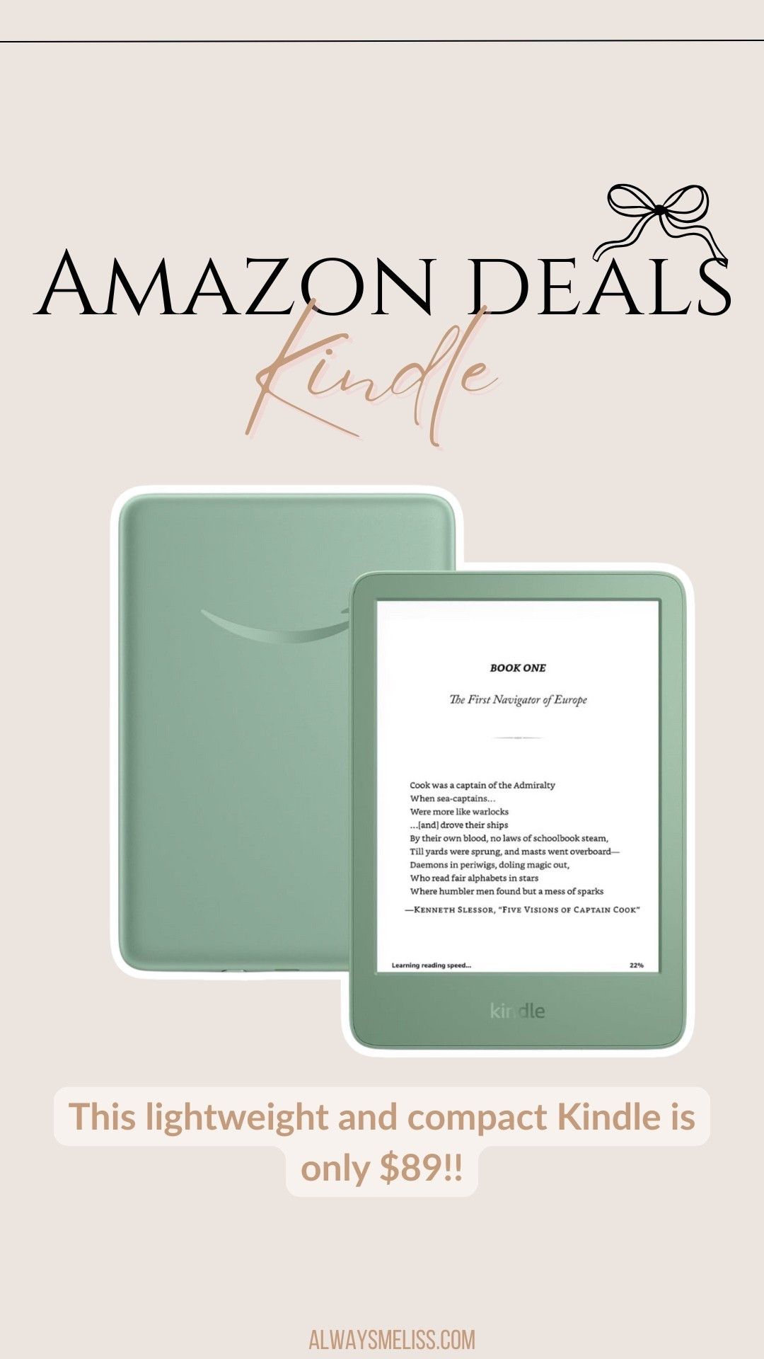 Kindle under $100!! Love the color on this one.

Gifts for the book lover
Kindle 
Amazon 

#LTKHoliday #LTKSaleAlert