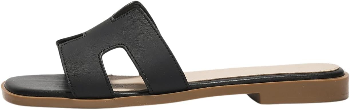 Project Cloud Fashion Flat Sandals for Women - Leather Womens Sandals with Memory Foam Insole - S... | Amazon (US)
