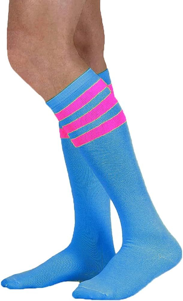 Colored Knee High Tube Socks with Colored Stripes | Amazon (US)