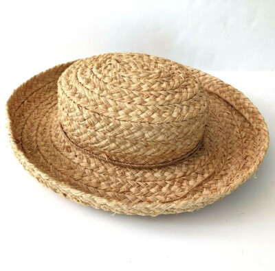Helen Kaminski Sun Hat Raffia Straw Handmade Wide Brim Rolled Natural Australia  | eBay | eBay US