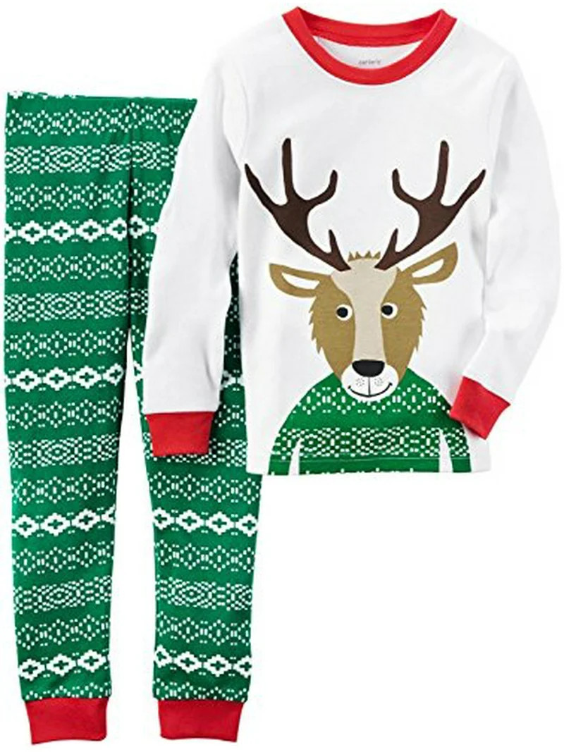 Carters Infant & Toddler Boys Christmas Reindeer Sleepwear Pajama Set | Walmart (US)