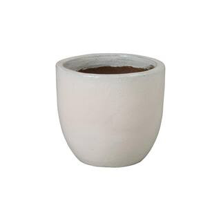 Emissary 15 in. L x 12 in. H White Ceramic Round Planter with High-fire treatment 12185MW-3 - The... | The Home Depot