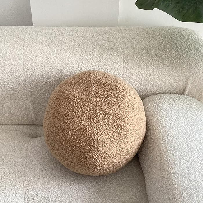 Khaki Ball Shaped Plush Pillow,Cute Soft Waist Rest Cushion,Home Decorative Throw Pillow Used to ... | Amazon (US)