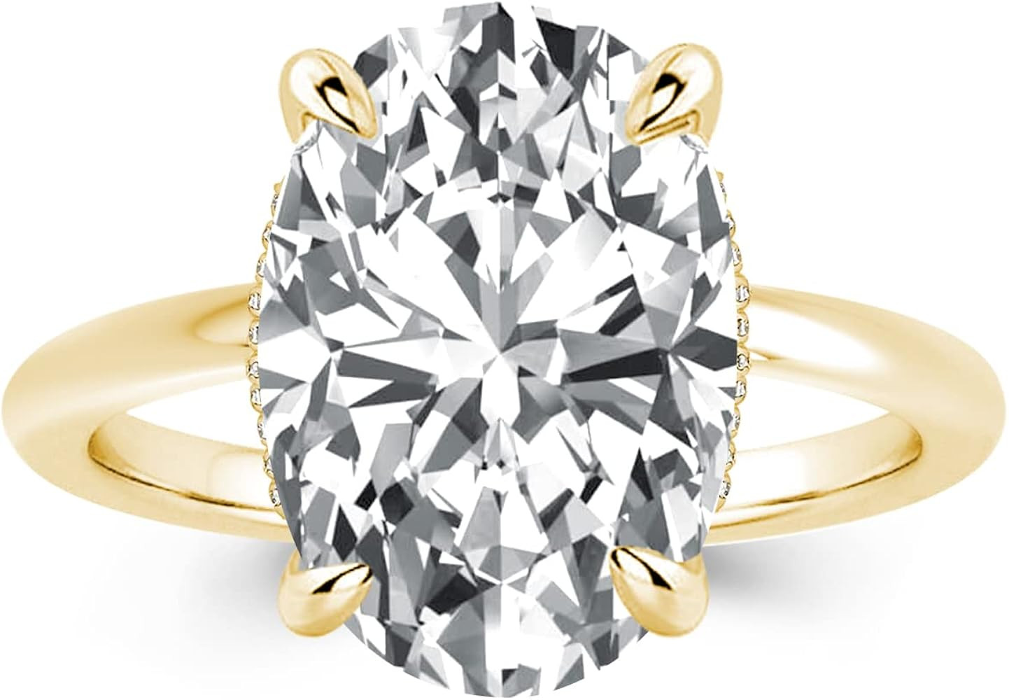 1.5/5.5ct Elongated Oval Cut Women's Engagement Ring,Simulated Diamond Promise Ring in Gold Plate... | Amazon (US)