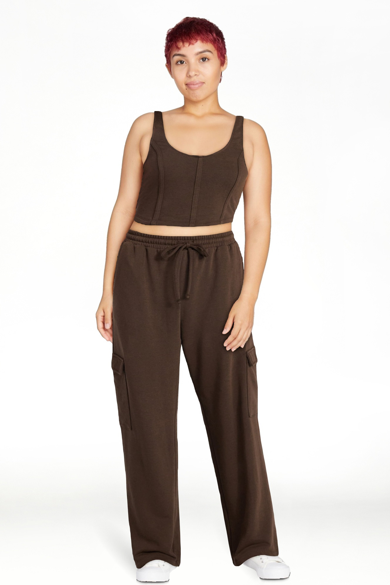 No Boundaries Bustier Tank and Cargo Pant Set, 2-Piece, Women's and Women's Plus Sizes XXS-4X | Walmart (US)