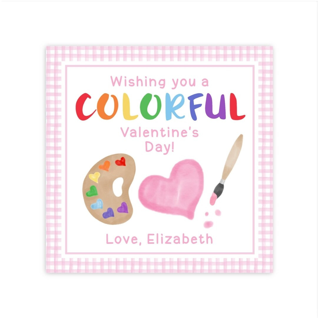 Printable Paint Valentine Tag, Paint Valentine Card, Paint Valentine Template, Preschool Valentin... | Etsy (US)