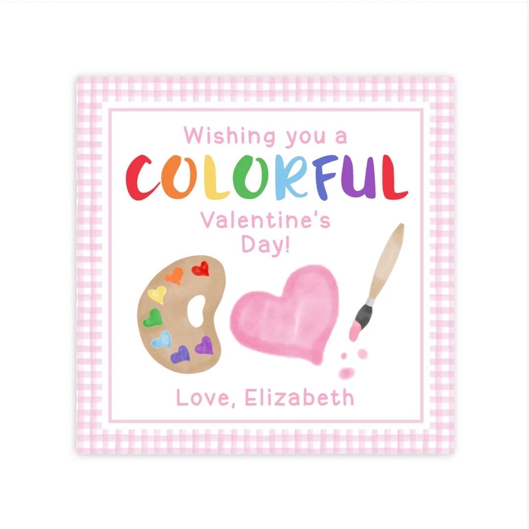 Printable Paint Valentine Tag, Paint Valentine Card, Paint Valentine Template, Preschool Valentin... | Etsy (US)