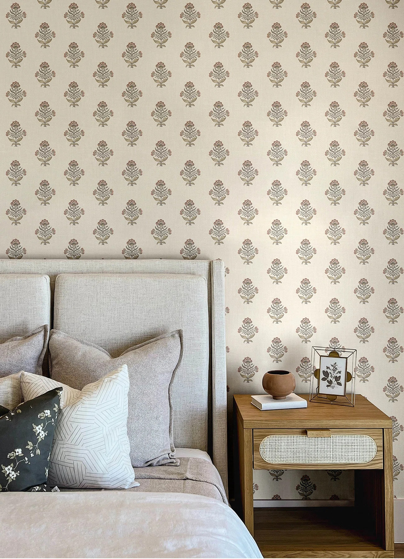 Hollyhock Honey Floral Crest Wallpaper | Wayfair North America