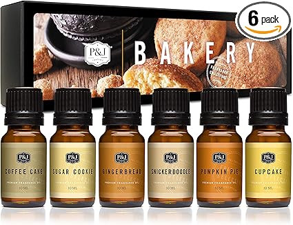 P&J Trading Bakery Set of 6 Fragrance Oils - Pumpkin Pie, Cupcake, Sugar Cookies, Coffee Cake, Sn... | Amazon (US)
