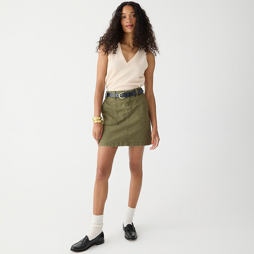 Garment-dyed utility mini skirt | J. Crew US