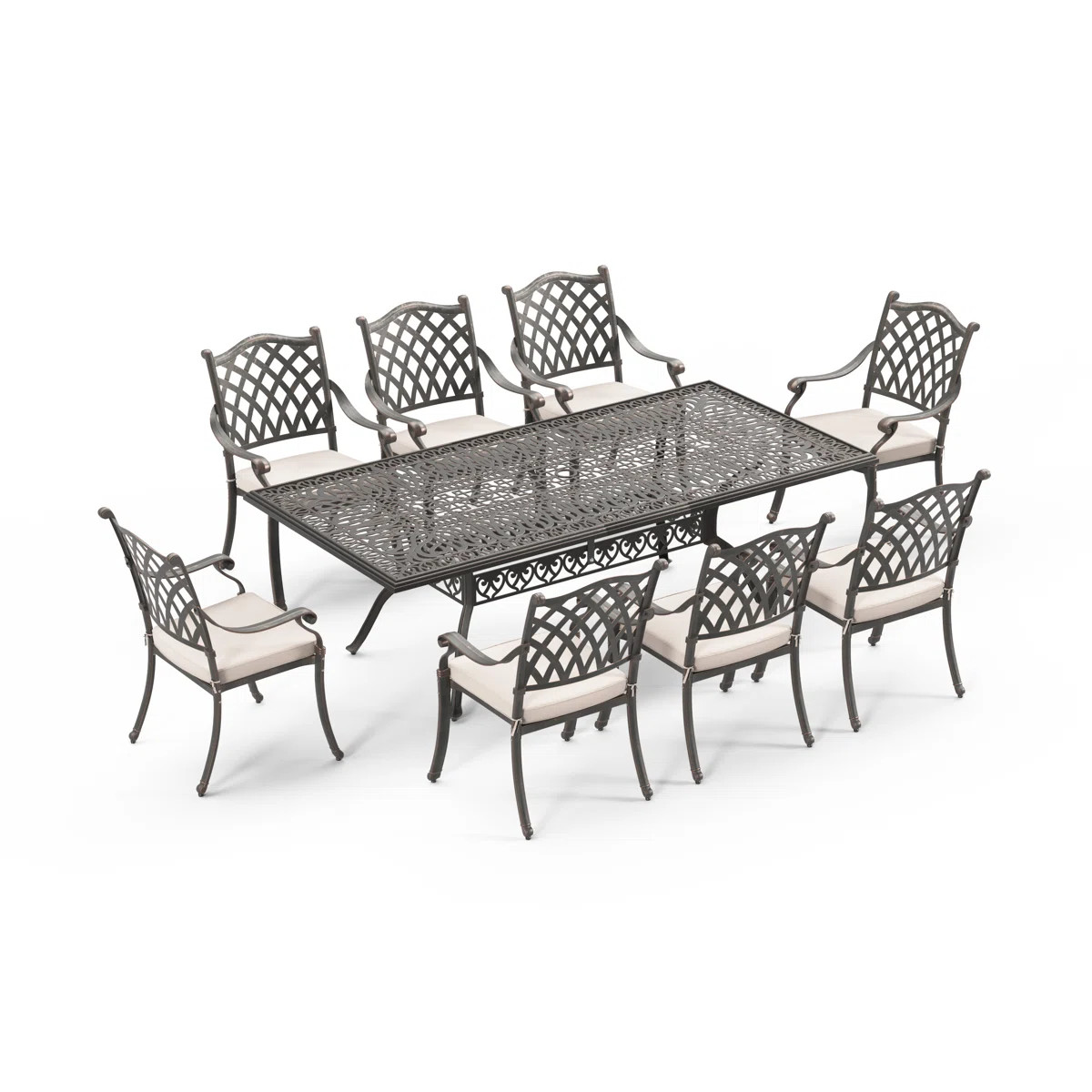 Amechi 8 - Person Patio Dining Set with Rectangular Table , Cushions Included | Wayfair North America