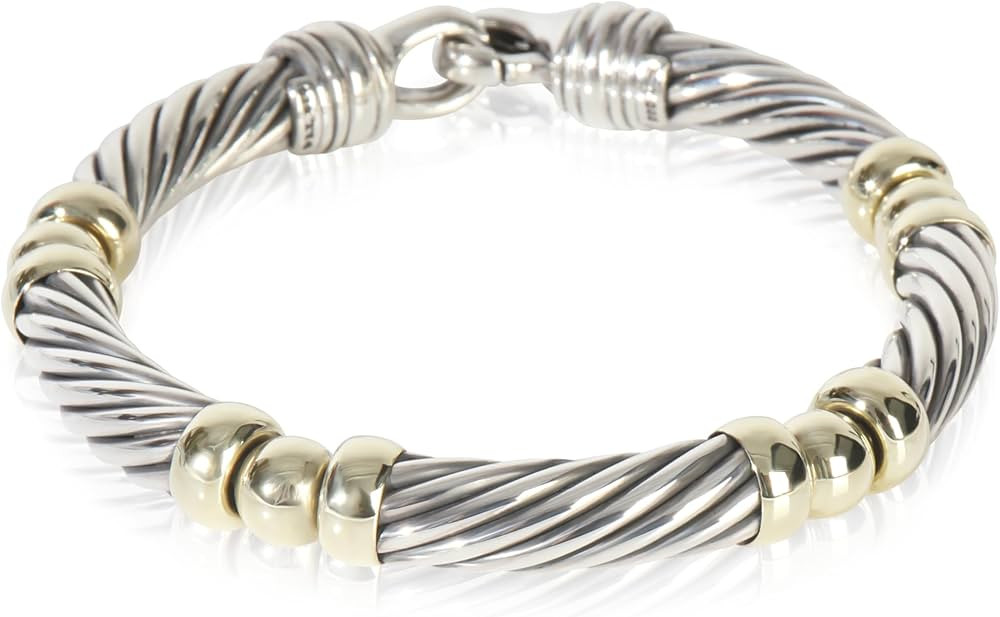 Amazon.com: David Yurman, Pre-Loved Metro Cable Bracelet, Yellow Gold,Sterling Silver, 6.75 in : ... | Amazon (US)