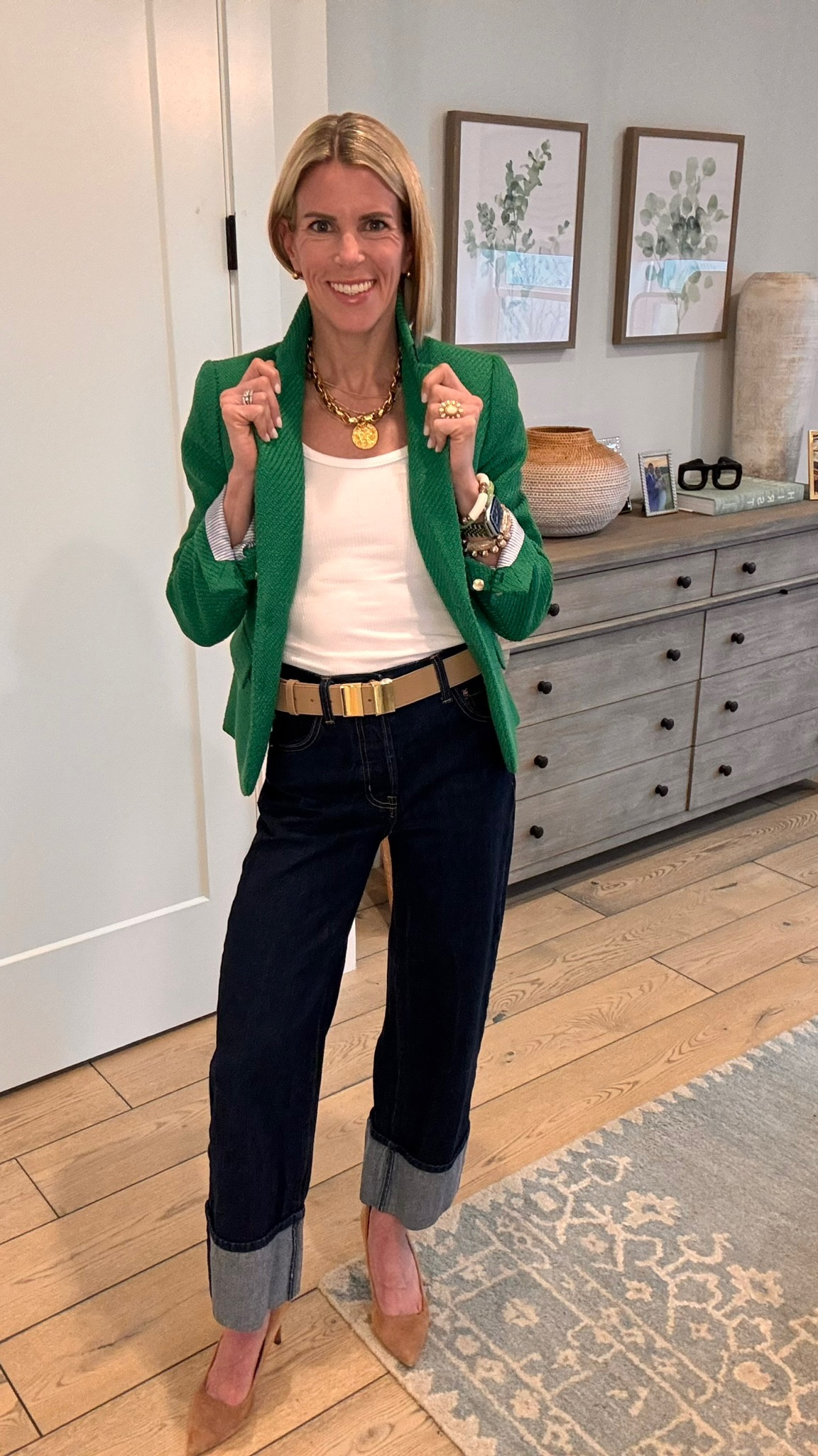 When I wore this outfit a few weeks ago, the jacket was sold out but it is back in stock and on a great promotion 💚

#LTKWorkwear #LTKOver40 #LTKSaleAlert