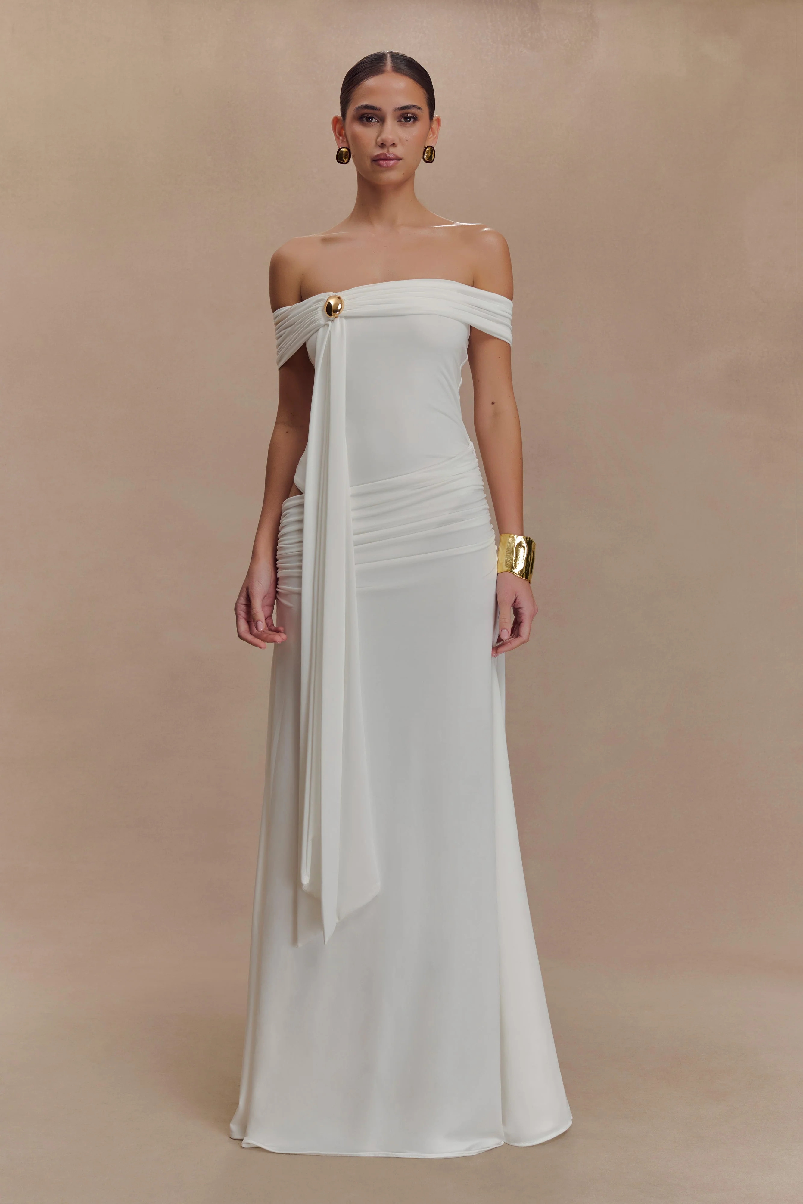 Oliver Slinky Maxi Dress - White | Meshki (APAC)