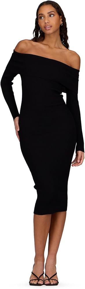 Forever 21 womens Fold Over/Off the Shoulder Sweater Midi Dress | Amazon (US)