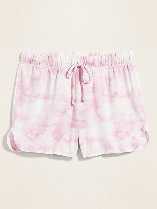 High-Waisted Plush-Knit Pajama Shorts for Women -- 3-inch inseam | Old Navy (US)