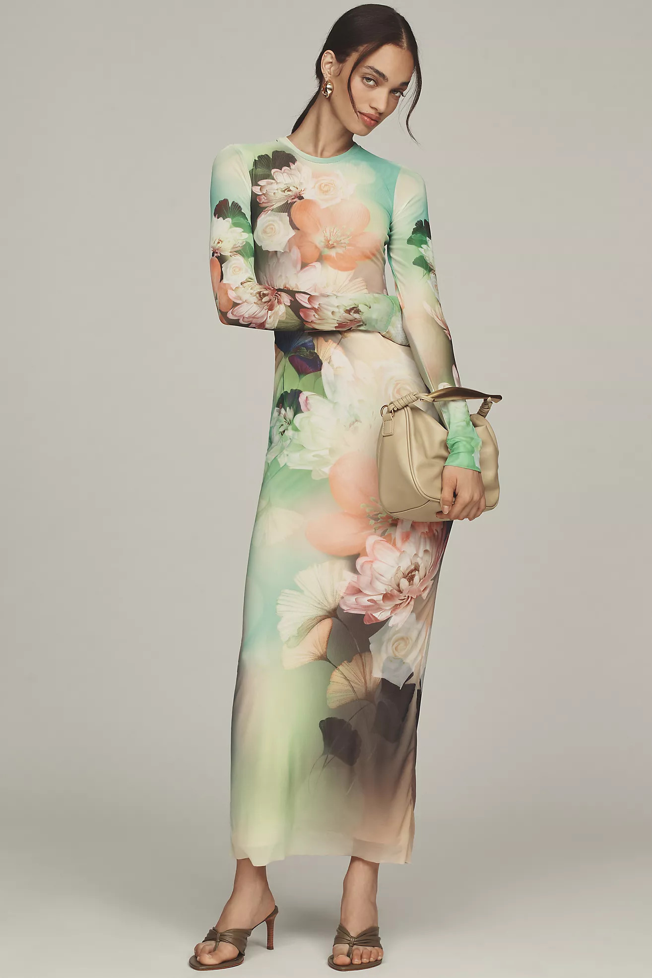 AFRM Didi Long-Sleeve Mesh Maxi Dress | Anthropologie (US)