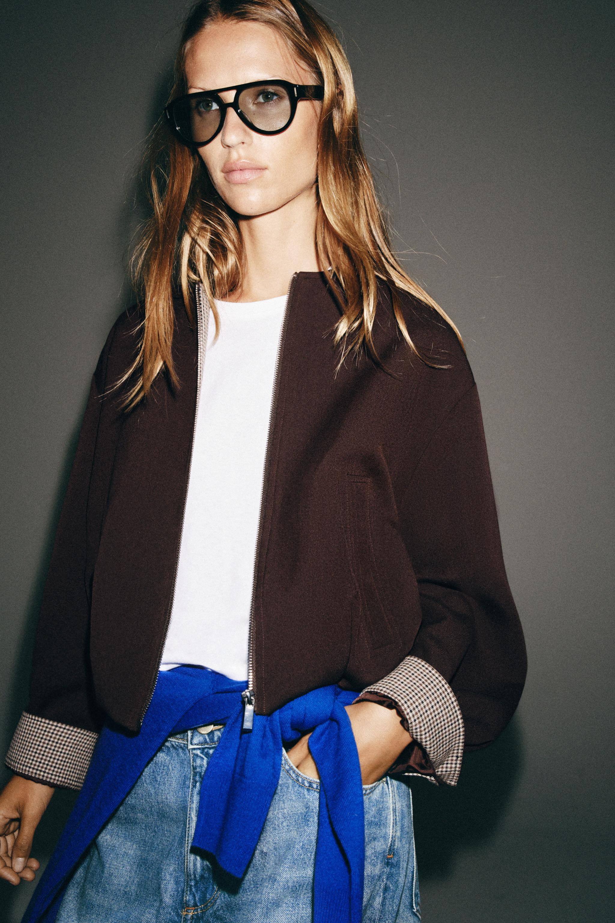 GATHERED HEM BOMBER JACKET | Zara Canada