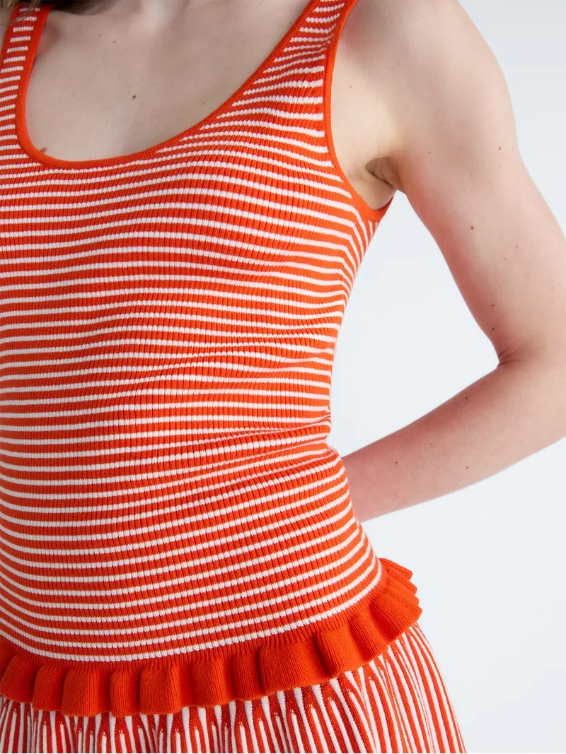 Free Assembly Women's and Women's Plus Ruffle Hem Knit Tank Top, Sizes XS-4X | Walmart (US)