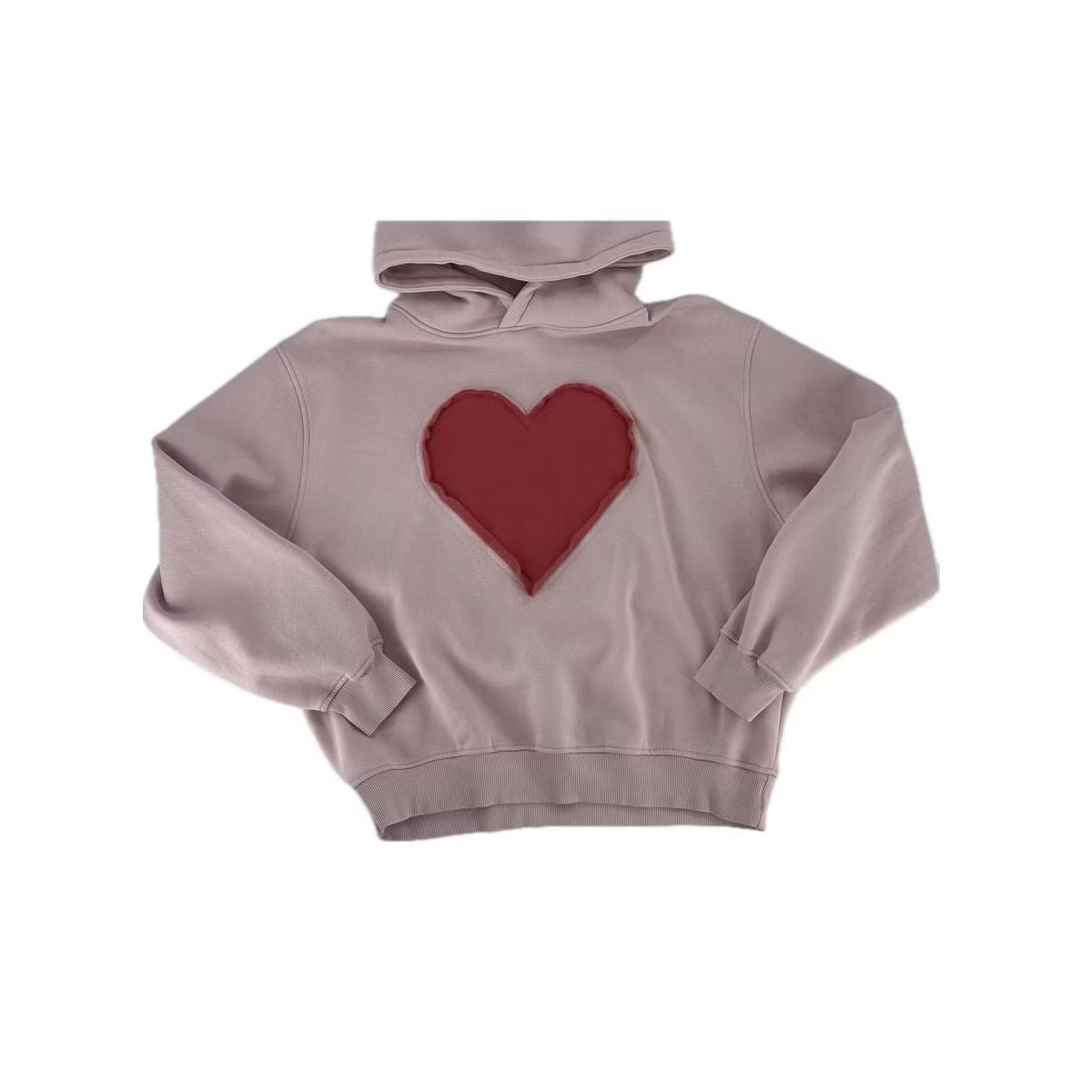 Women's Heart Oversized Graphic Hooded Pullover Sweatshirt - Light Pink | Target