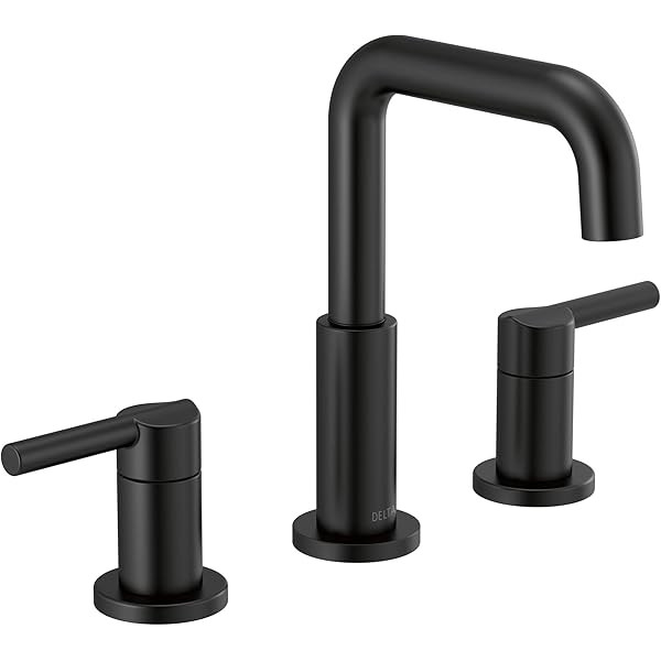 Delta Faucet Nicoli Widespread Bathroom Faucet 3 Hole, Matte Black Bathroom Faucet, Bathroom Sink Fa | Amazon (US)