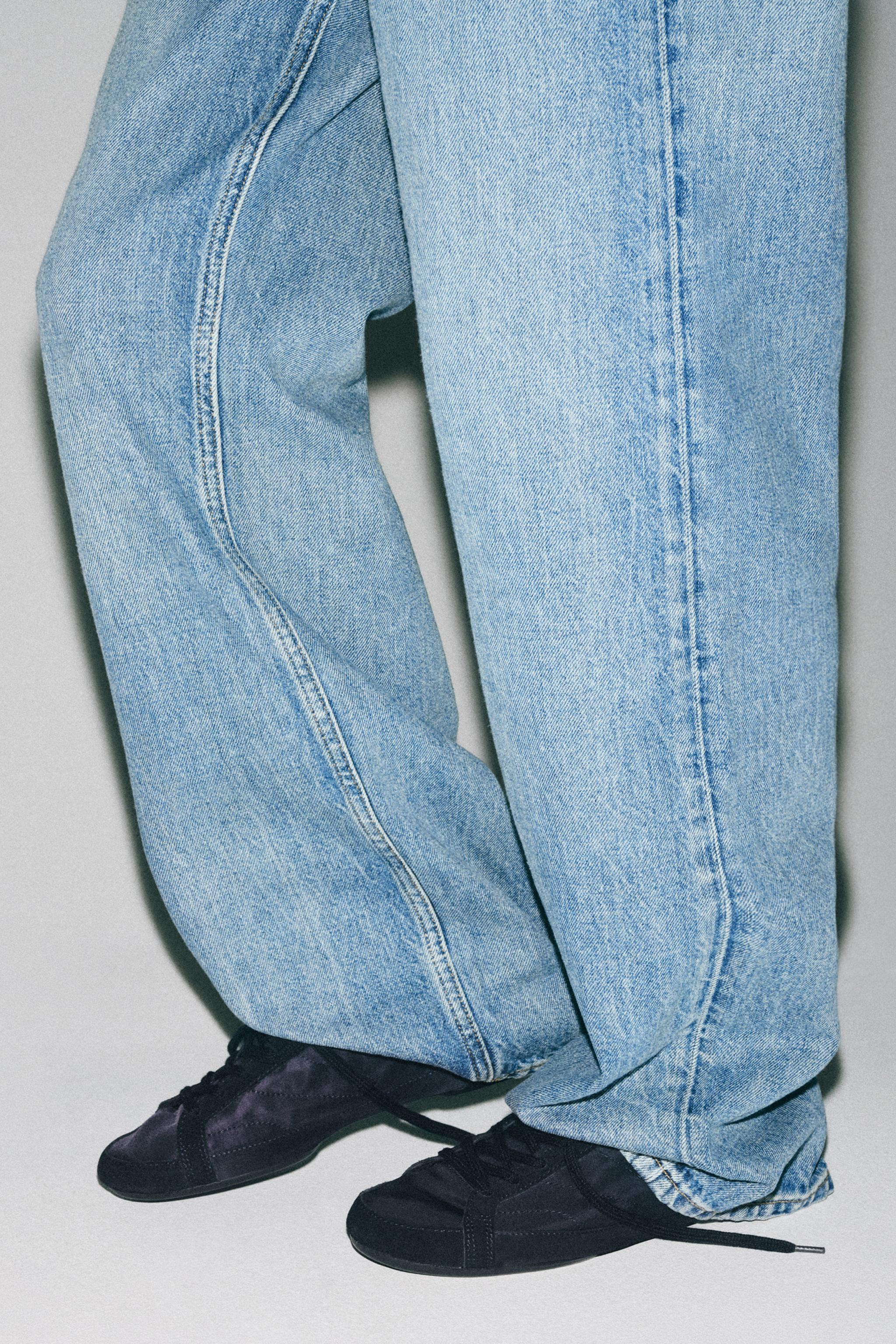 Blucher-style sneakers. Topstitching detail on the upper. Heel counter detail in a contrasting co... | Zara US