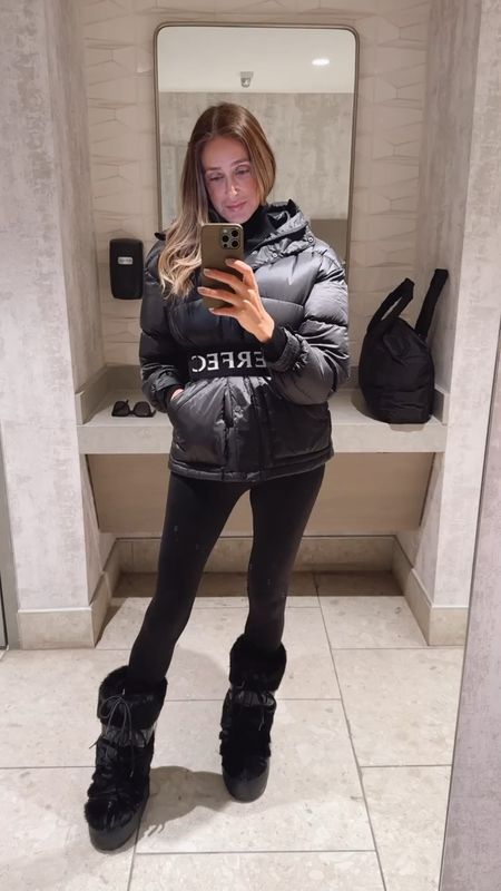 Comfortable and feminine winter outfit.
Everything runs true to size. 
The perfect Amazon thermal leggings , Amazon thermal sweater, 
I am obsessed with my ski jacket! 
Après ski outfit

#LTKtravel #LTKHoliday #LTKover40