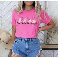 Cute Ghosts Trendy Fall Vibes Graphic Tee, Low Key Simple Halloween Shirt | Etsy (US)