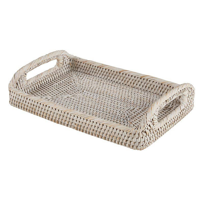 Rattan Morning Tray - Small | Linen & Clove