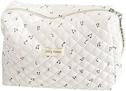 mojoyce Kawaii Makeup Bag, Cotton Fragmentary Makeup Handbags Zipper Korean Quilted Travel Organi... | Amazon (US)